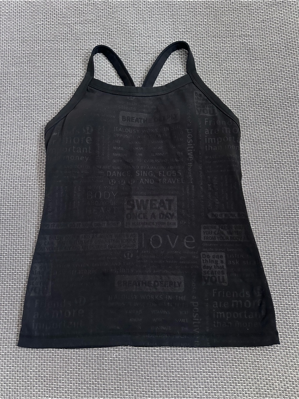 Lululemon Tank in Black Manifesto Print